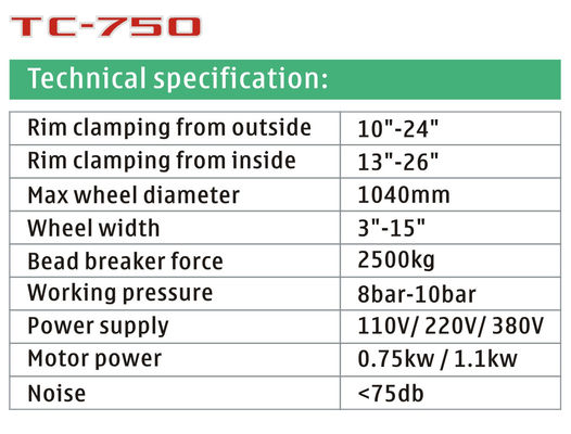 pouce Rim Automotive Tire Changer de 220v 380v 26/équipement changeant de pneu